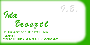 ida brosztl business card