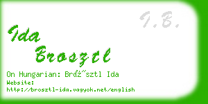 ida brosztl business card